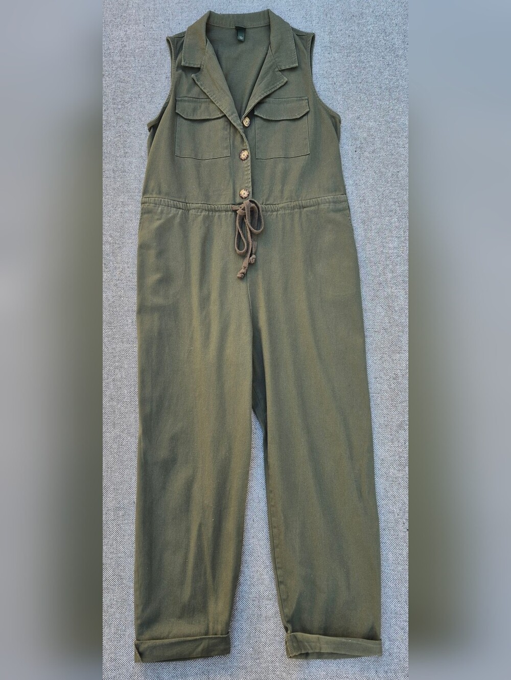 Wild Fable Olive Green Sleeveless Jumpsuit - Picture 2 of 8